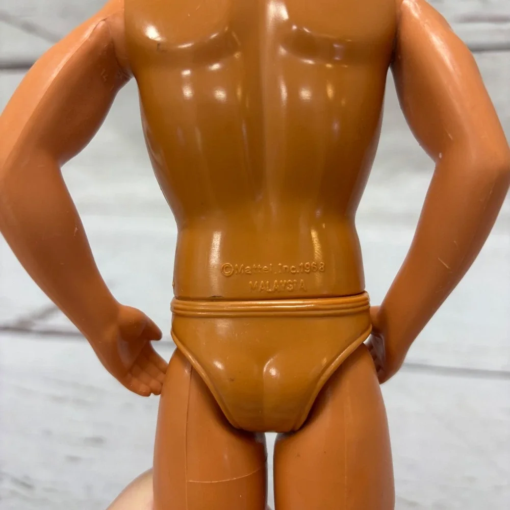 Vintage Mattel Ken Doll 1968 Malaysia Molded Blonde Hair Blue Eyes Male Fashion